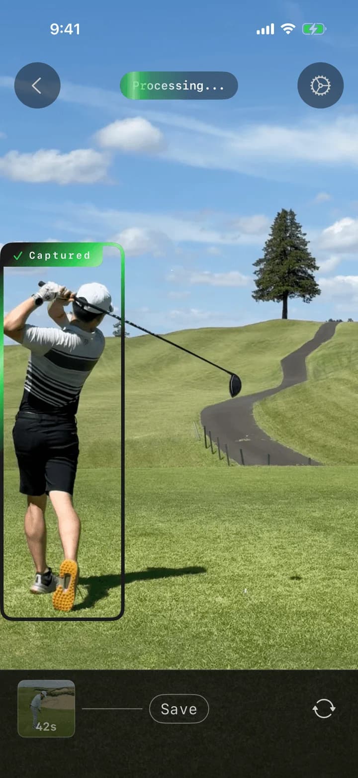 SwingReview automatically capturing a golf swing